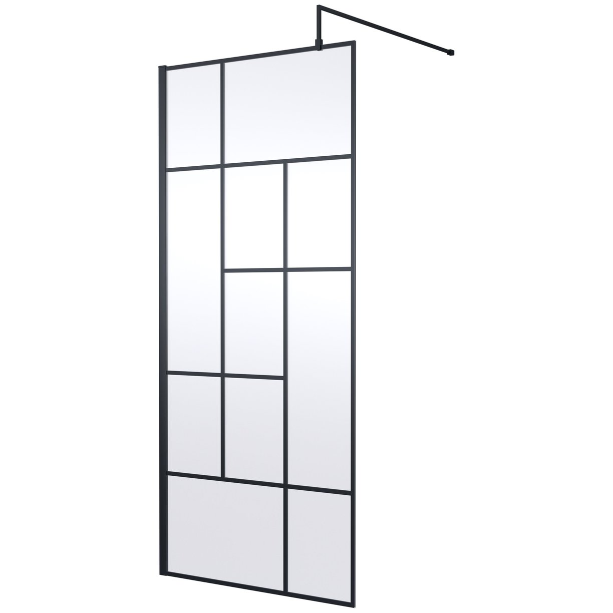 900 Abstract Wetroom Screen - Matt Black
