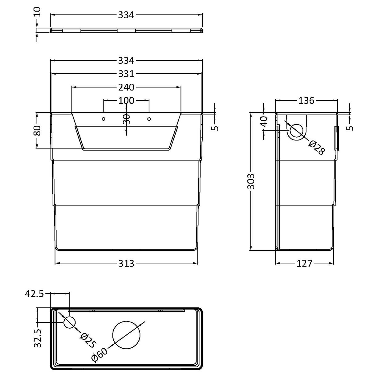 Cistern Dual Flush Concealed Cistern