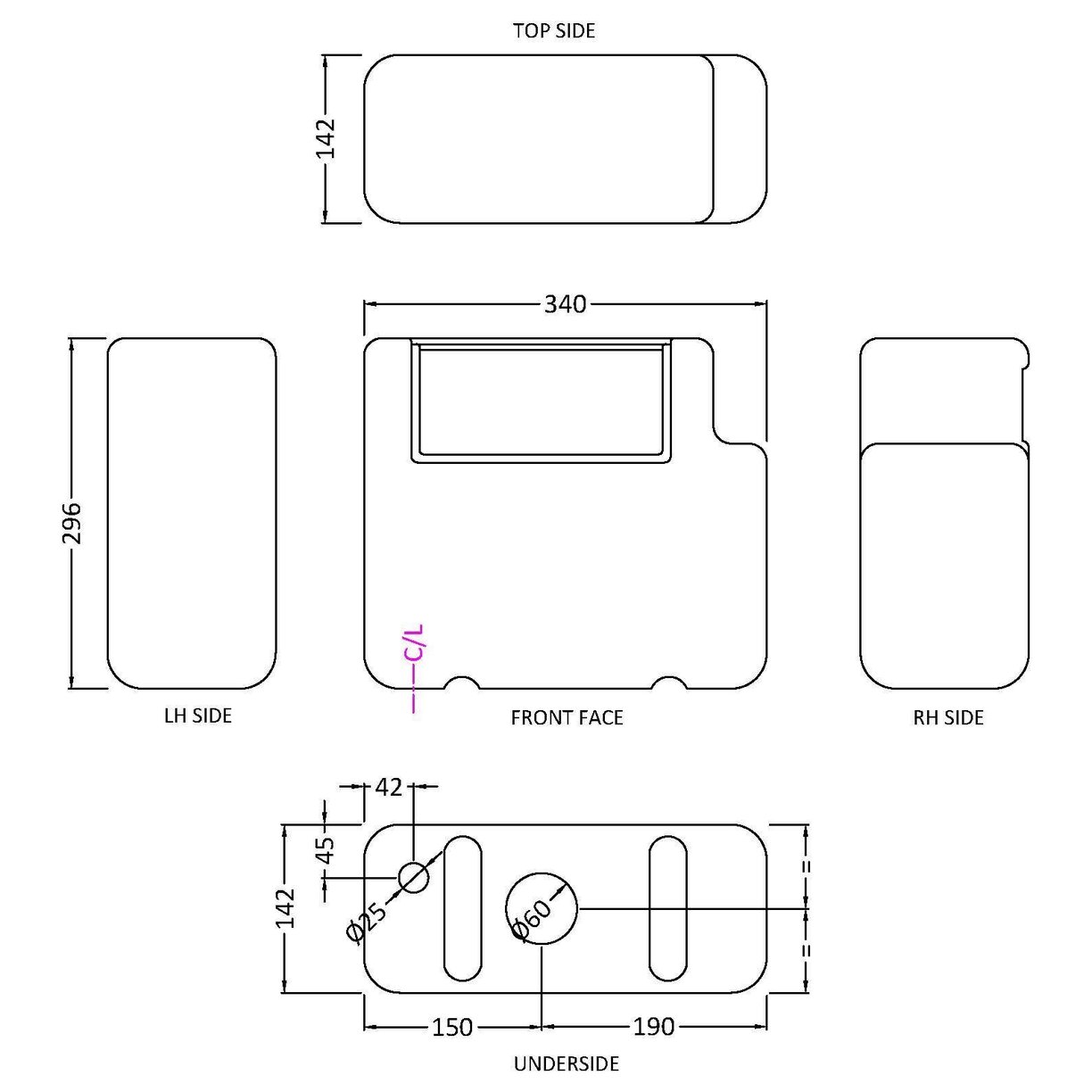 Concealed Cistern Bottom Inlet - Chrome