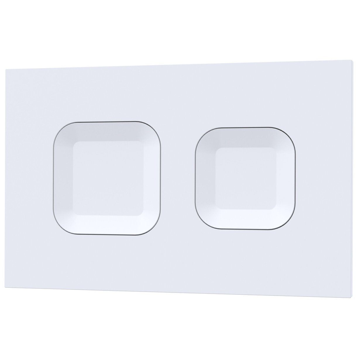 Square Dual Flush Push Button White - White