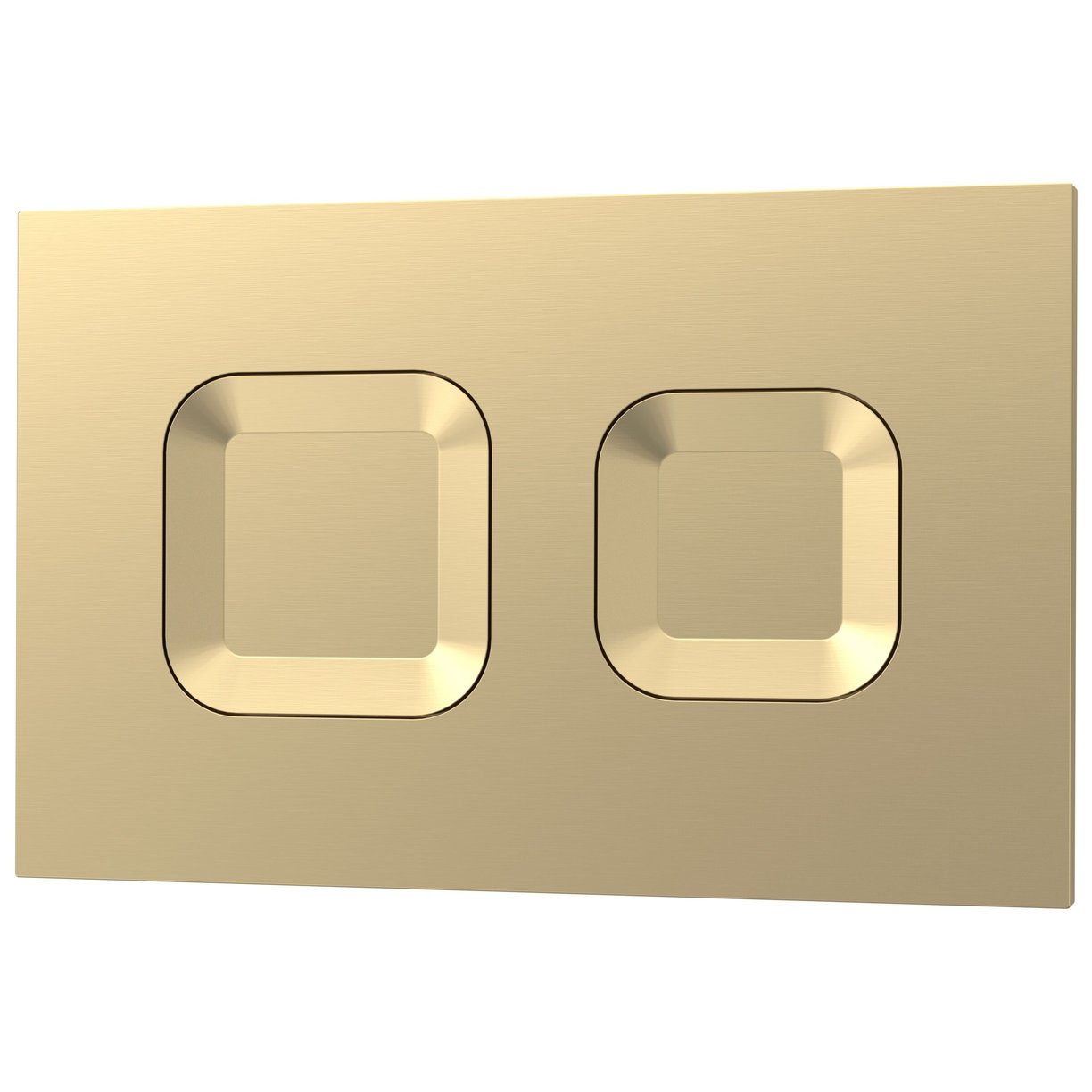 Square Dual Flush Push Button Brass - Brushed Brass
