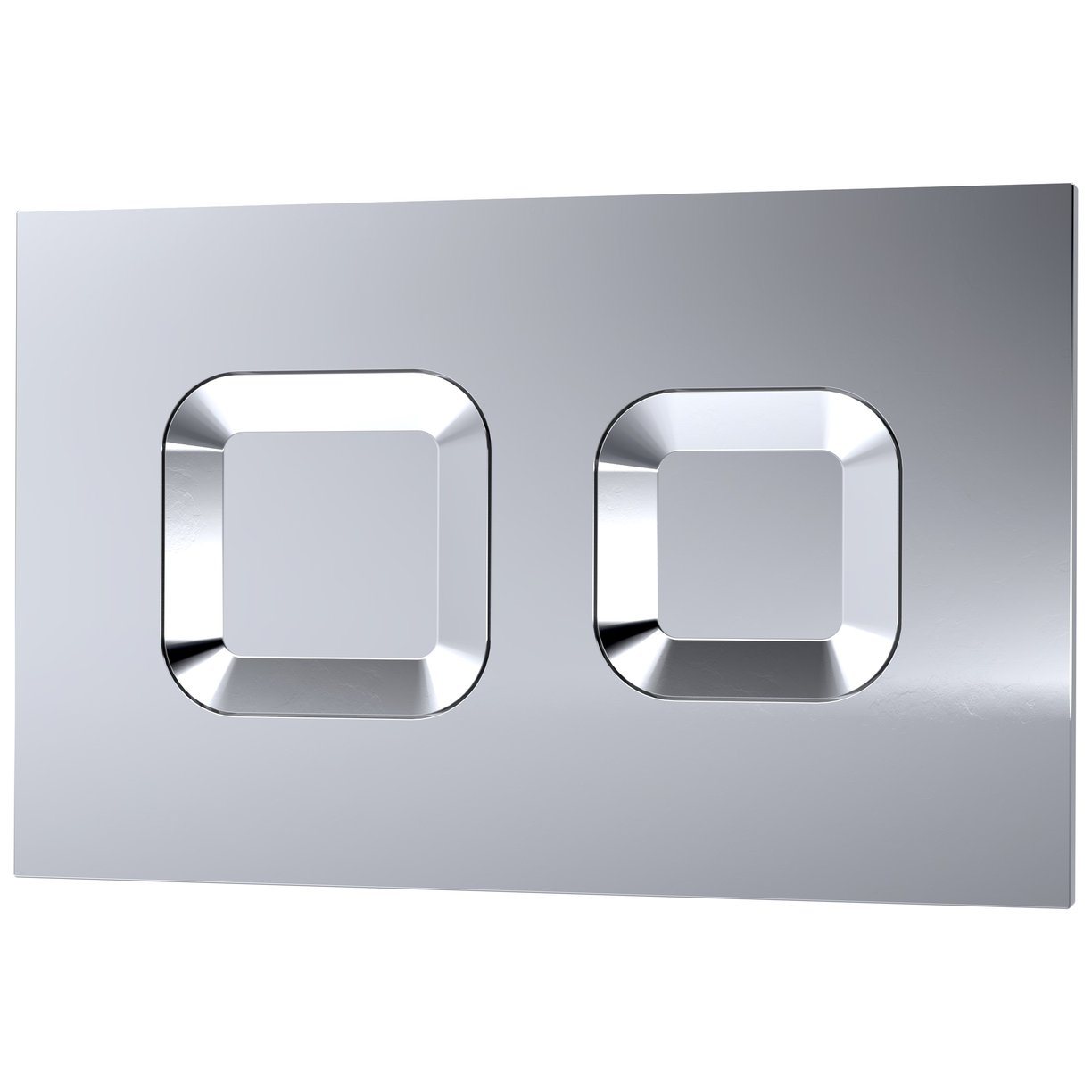 Square Dual Flush Push Button - Matt Chrome