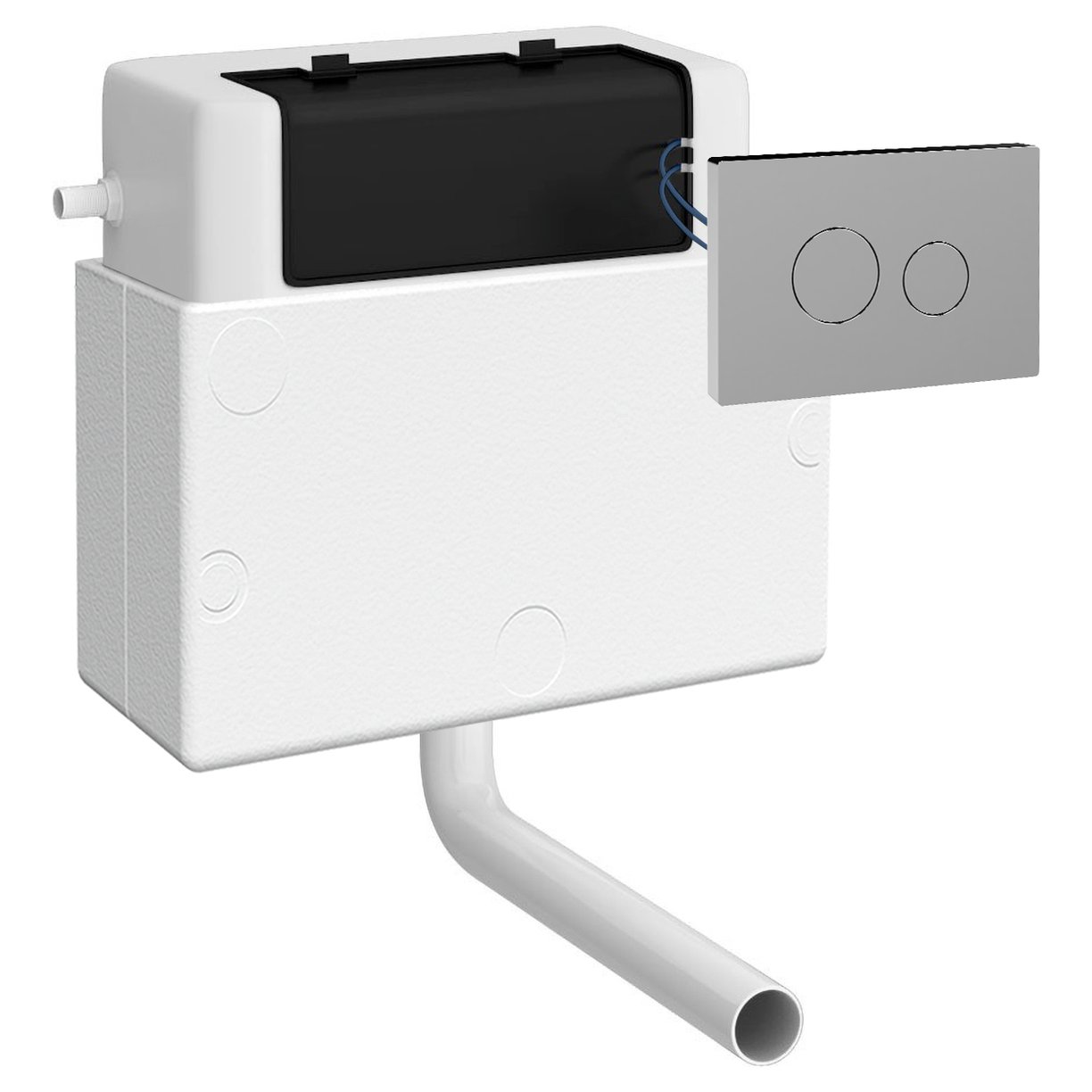 Dual Pneumatic Cistern & Push Button - Chrome