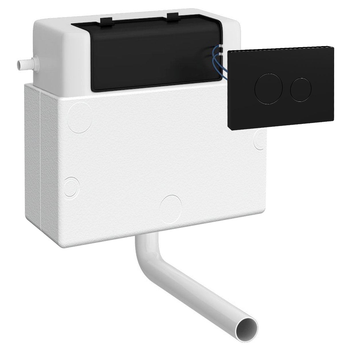 Dual Pneumatic Cistern & Push Button - Matt Black