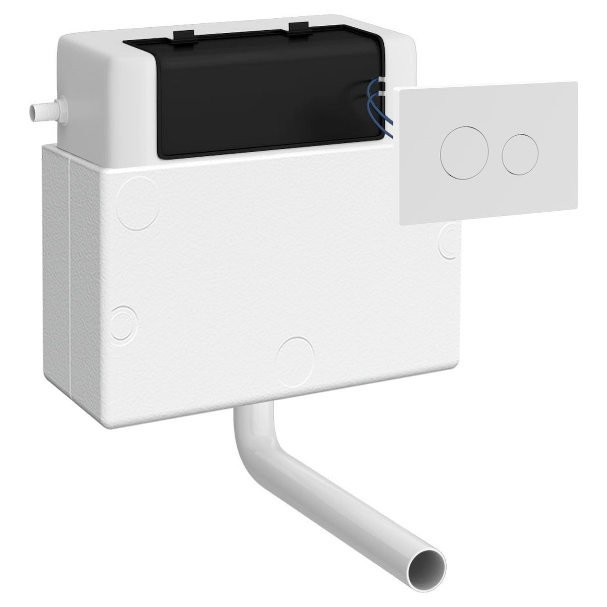 Dual Pneumatic Cistern & Push Button - Matt White