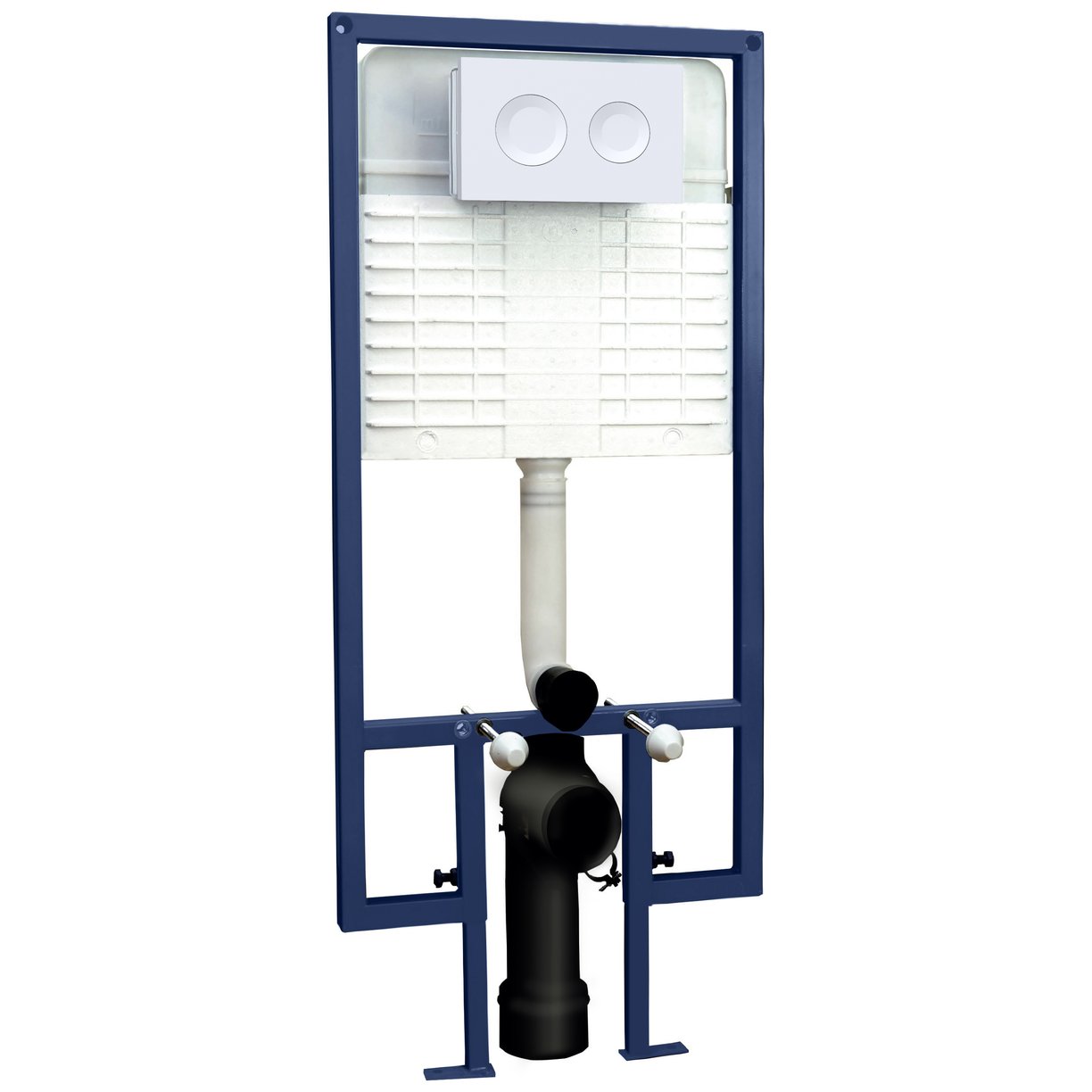 Dual Flush Conc Cist Frame Round Plate - Matt White