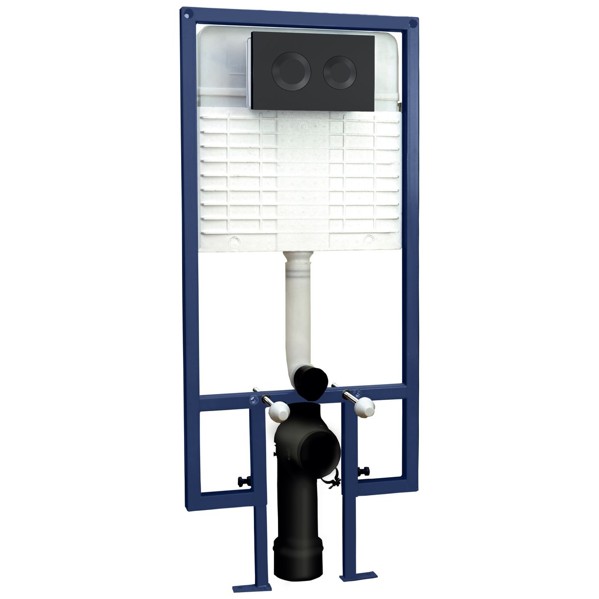 Dual Flush Conc Cist Frame Round Plate - Matt Black