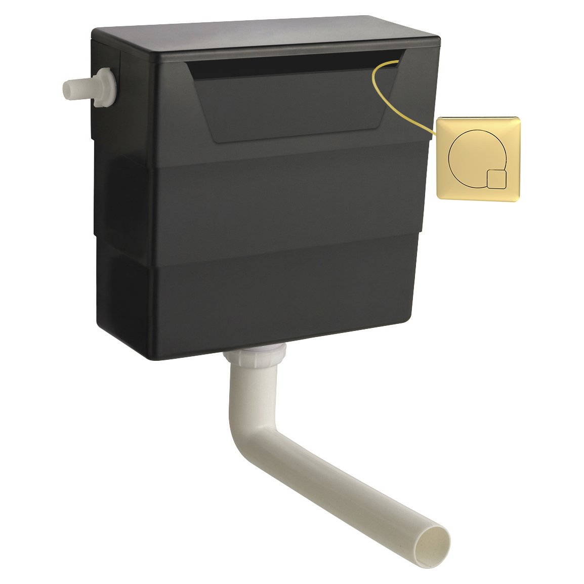 Dual Flush Cistern With Square Push Button - Brushed Brass