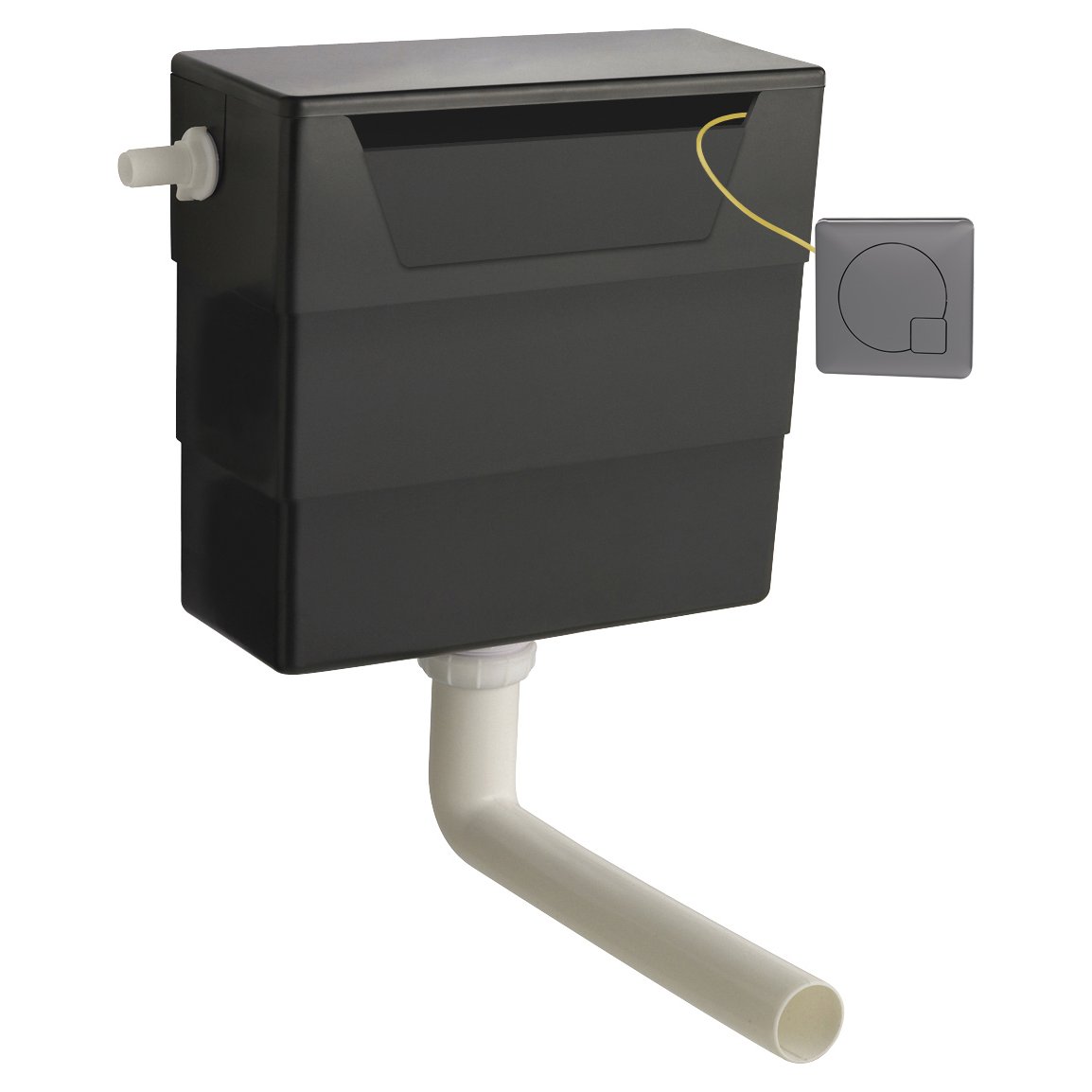 Concealed Cistern & Square Push Button - Brushed Gun Metal