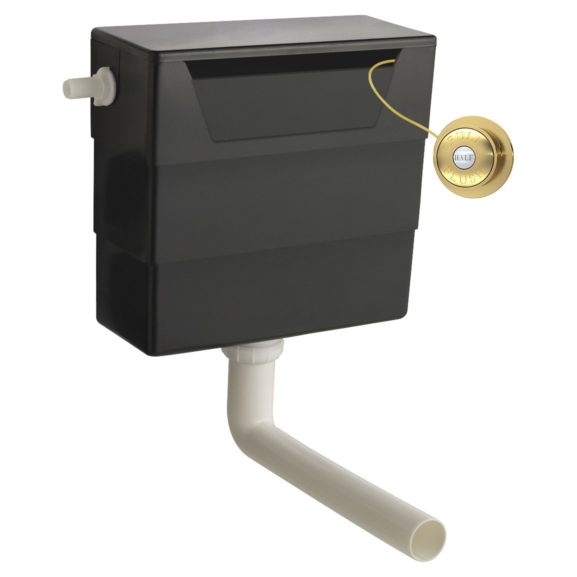 Dual Flush Cistern With Traditional Push Button - Brushed Brass