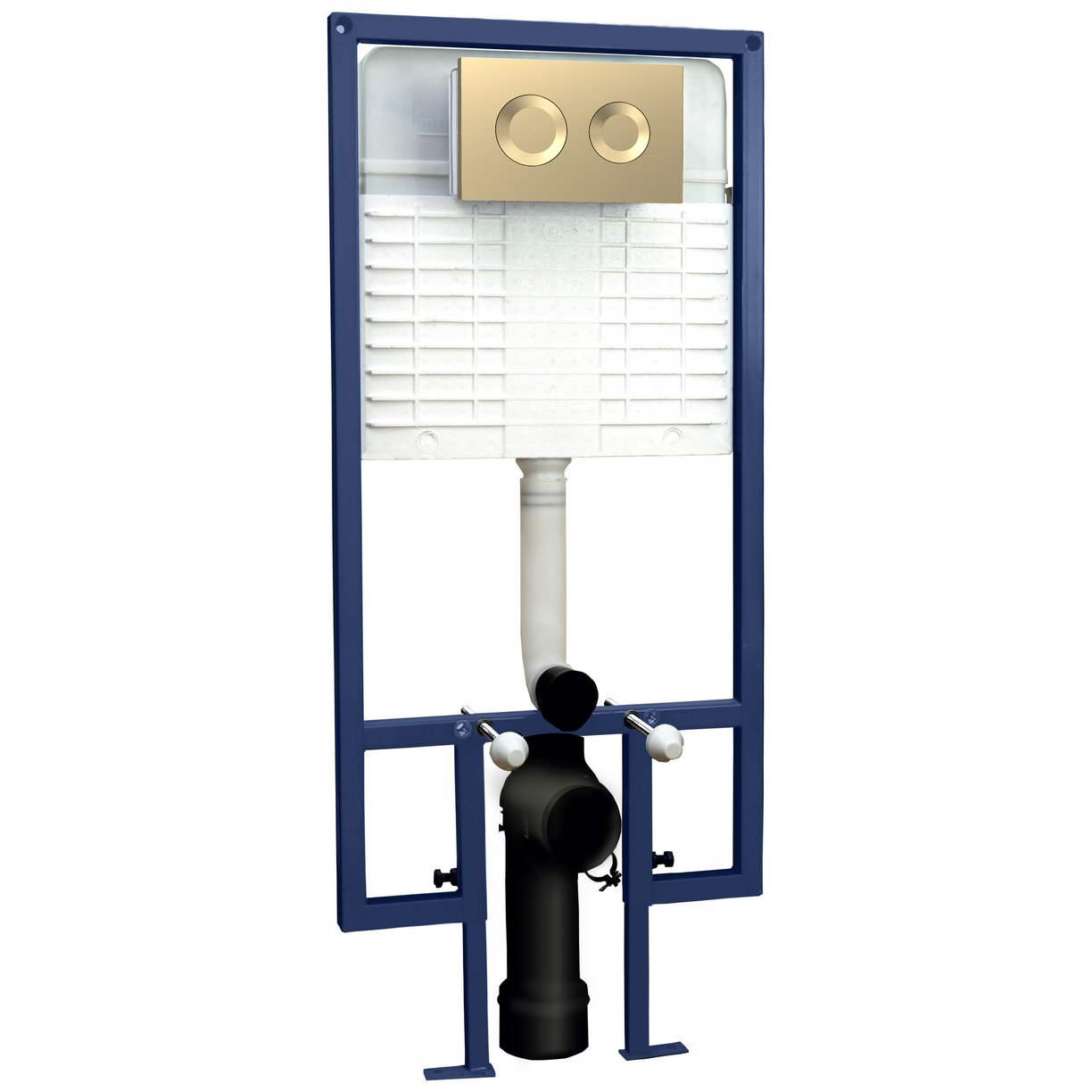 Dual Flush Conc Cist Frame Round Plate - Brushed Brass