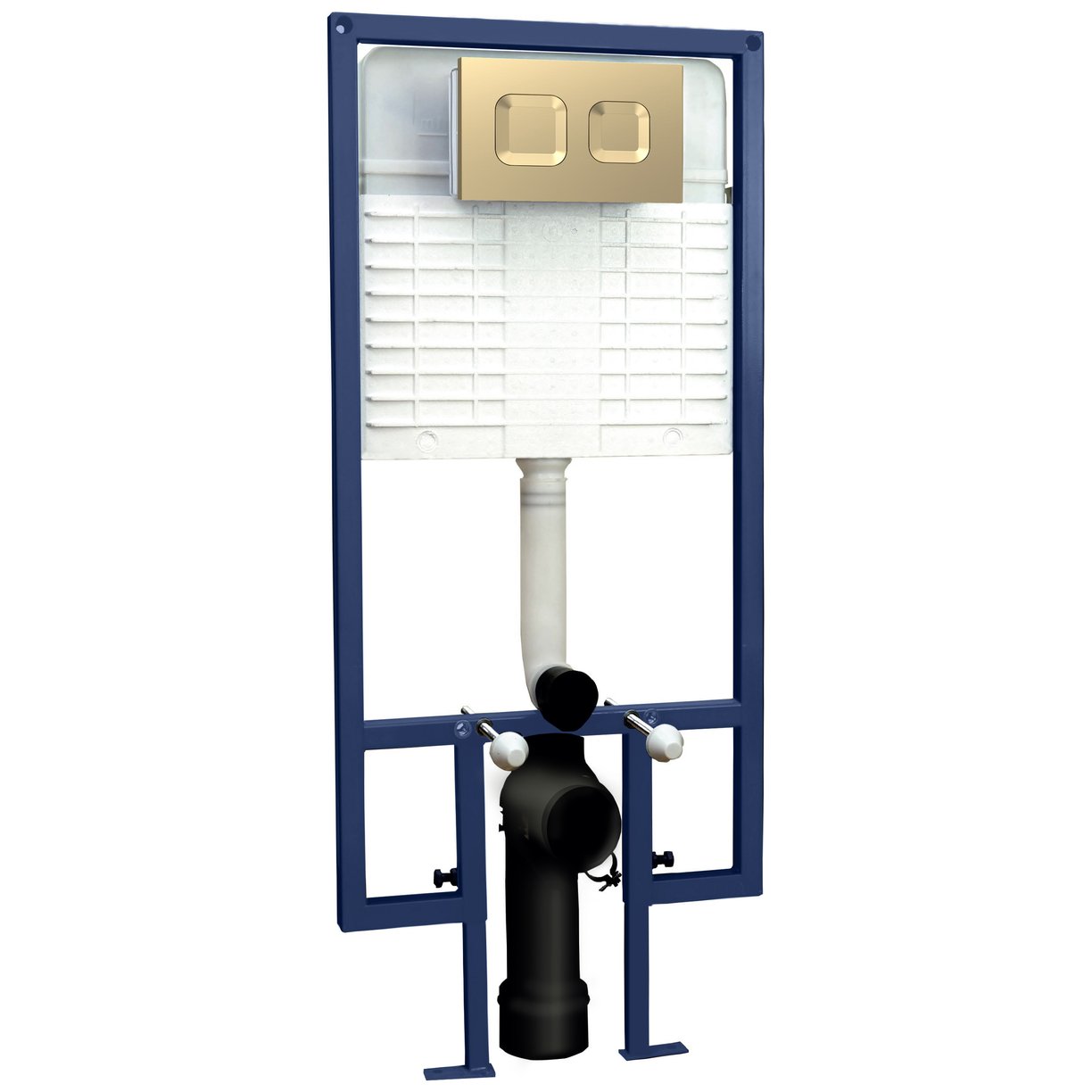 Dual Flush Conc Cist Frame Square Plate - Brushed Brass