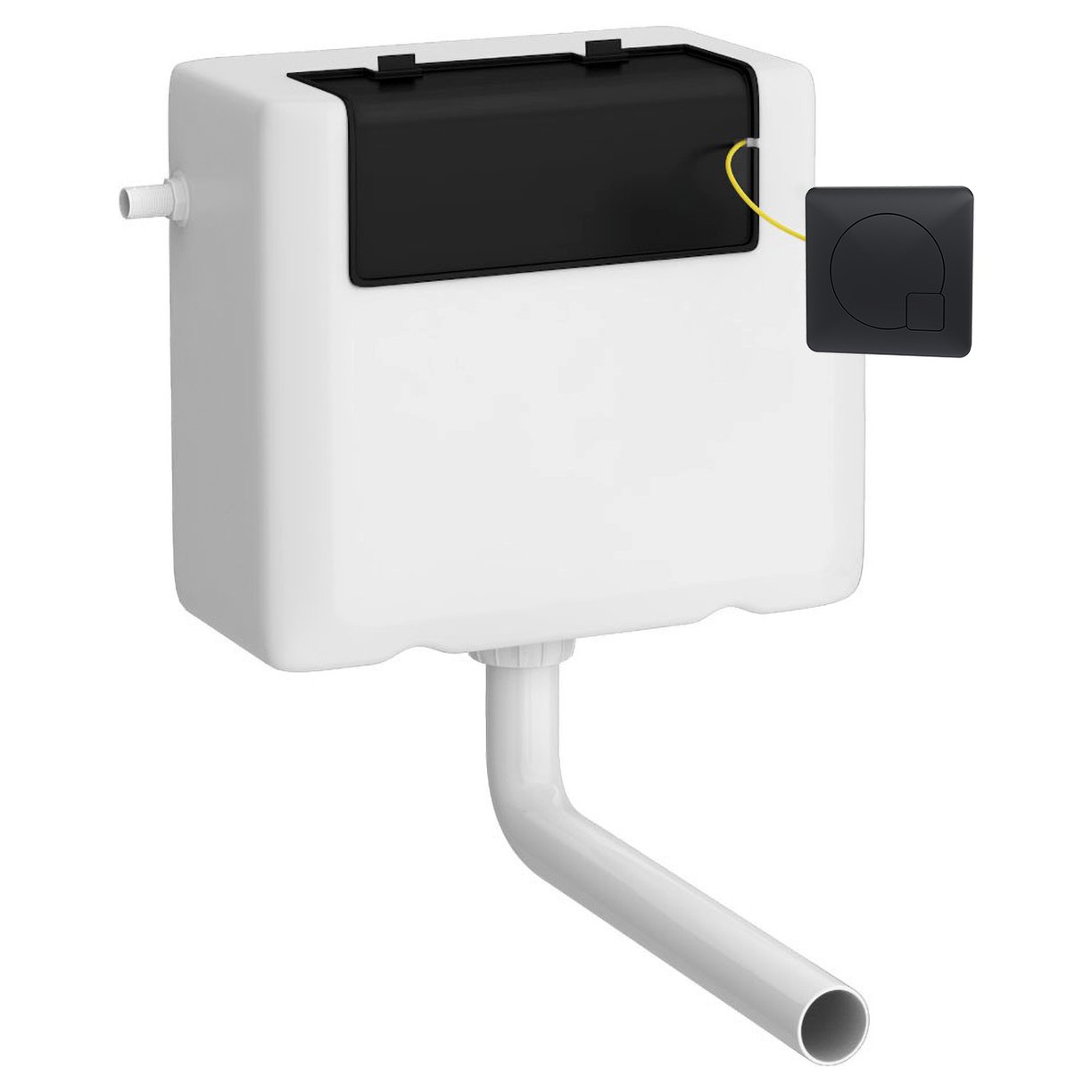 Dual Flush Cistern With Square Push Button - Matt Black