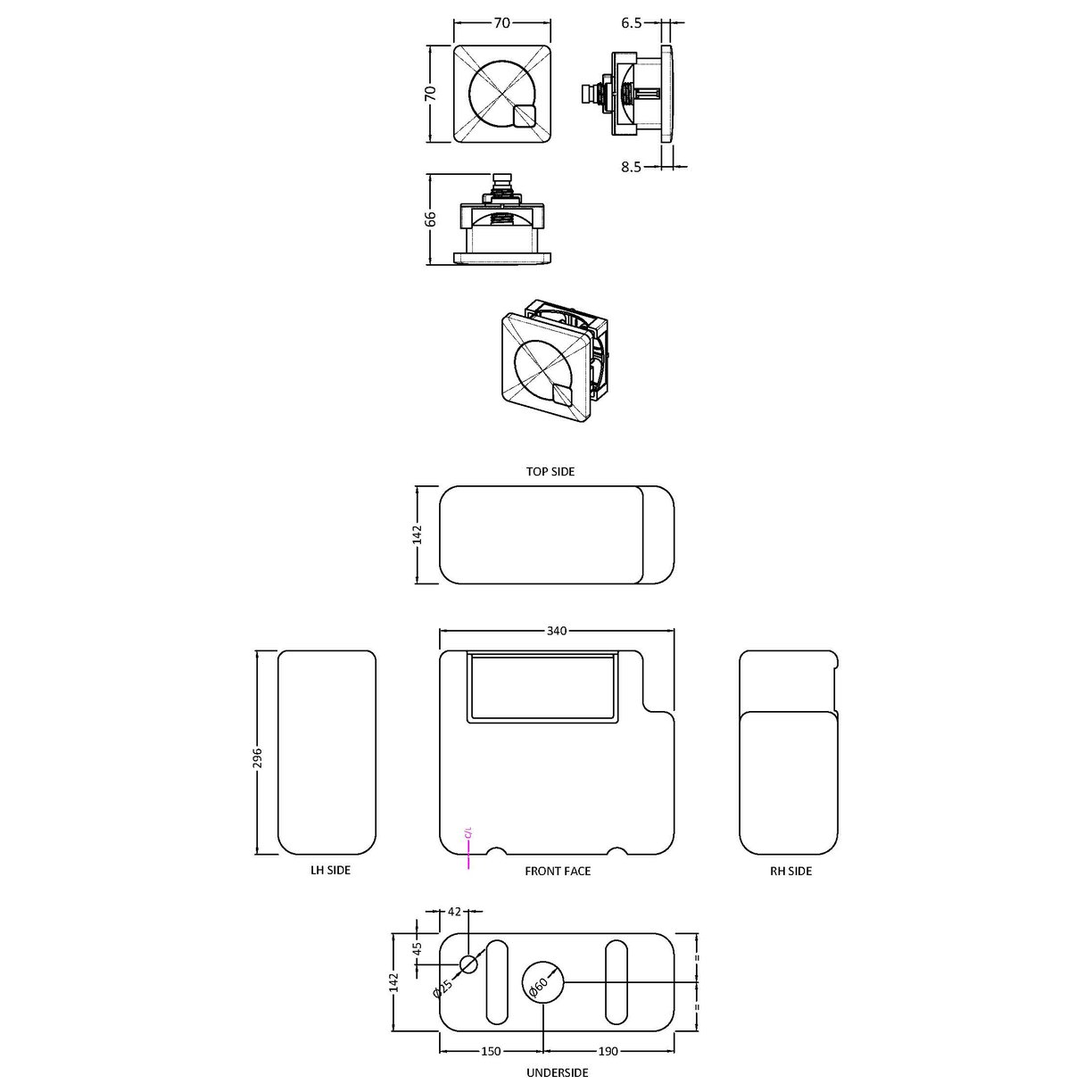 Dual Flush Universal Concealed Cistern - Brushed Brass