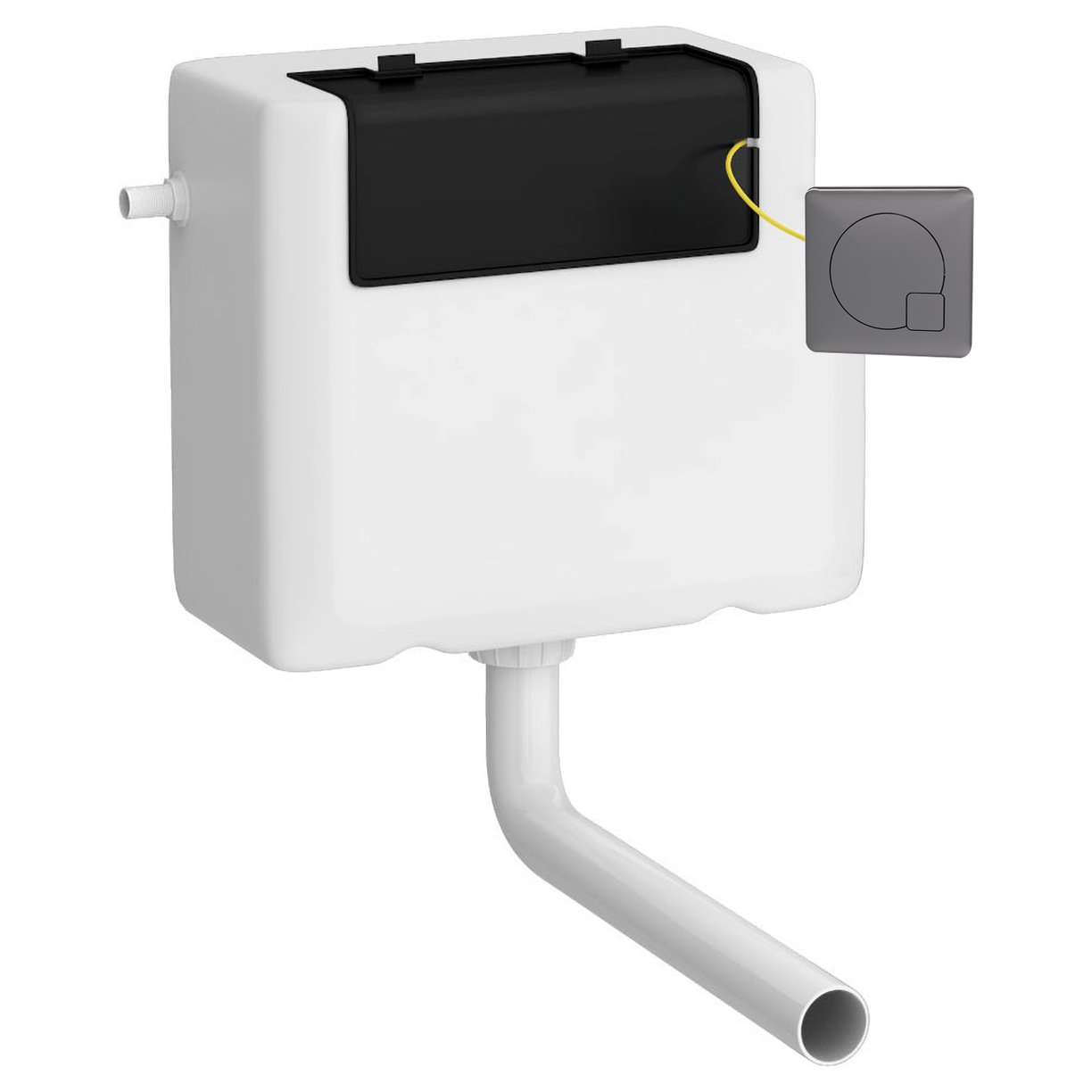 Concealed Cistern & Square Push Button - Brushed Gun Metal
