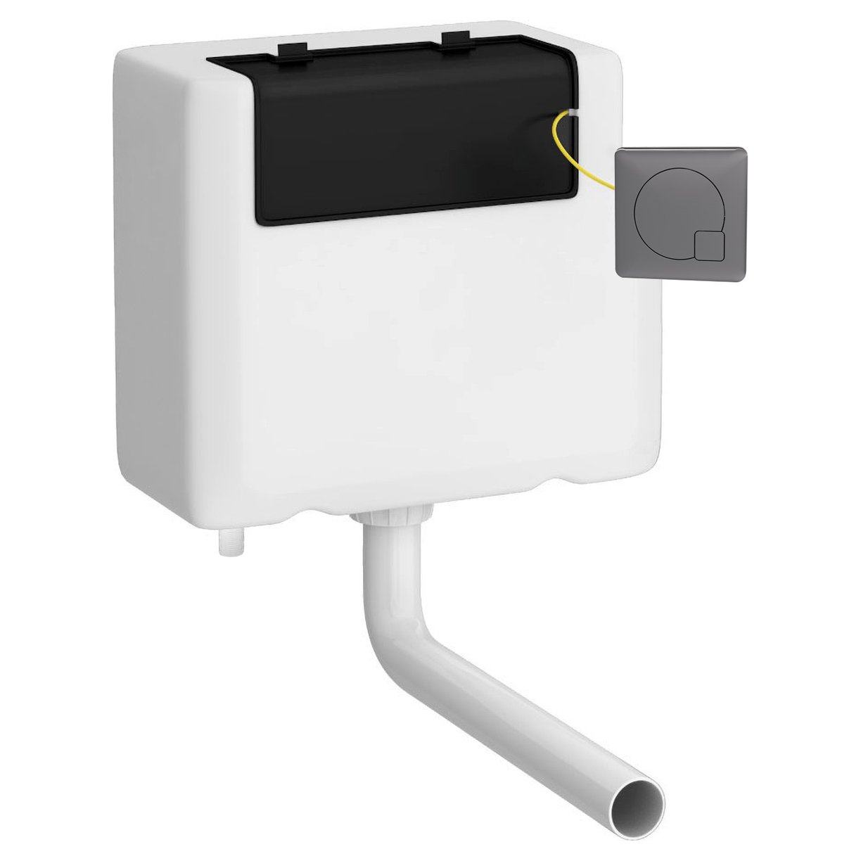 Dual Flush Cistern & Square Push Button - Brushed Gun Metal