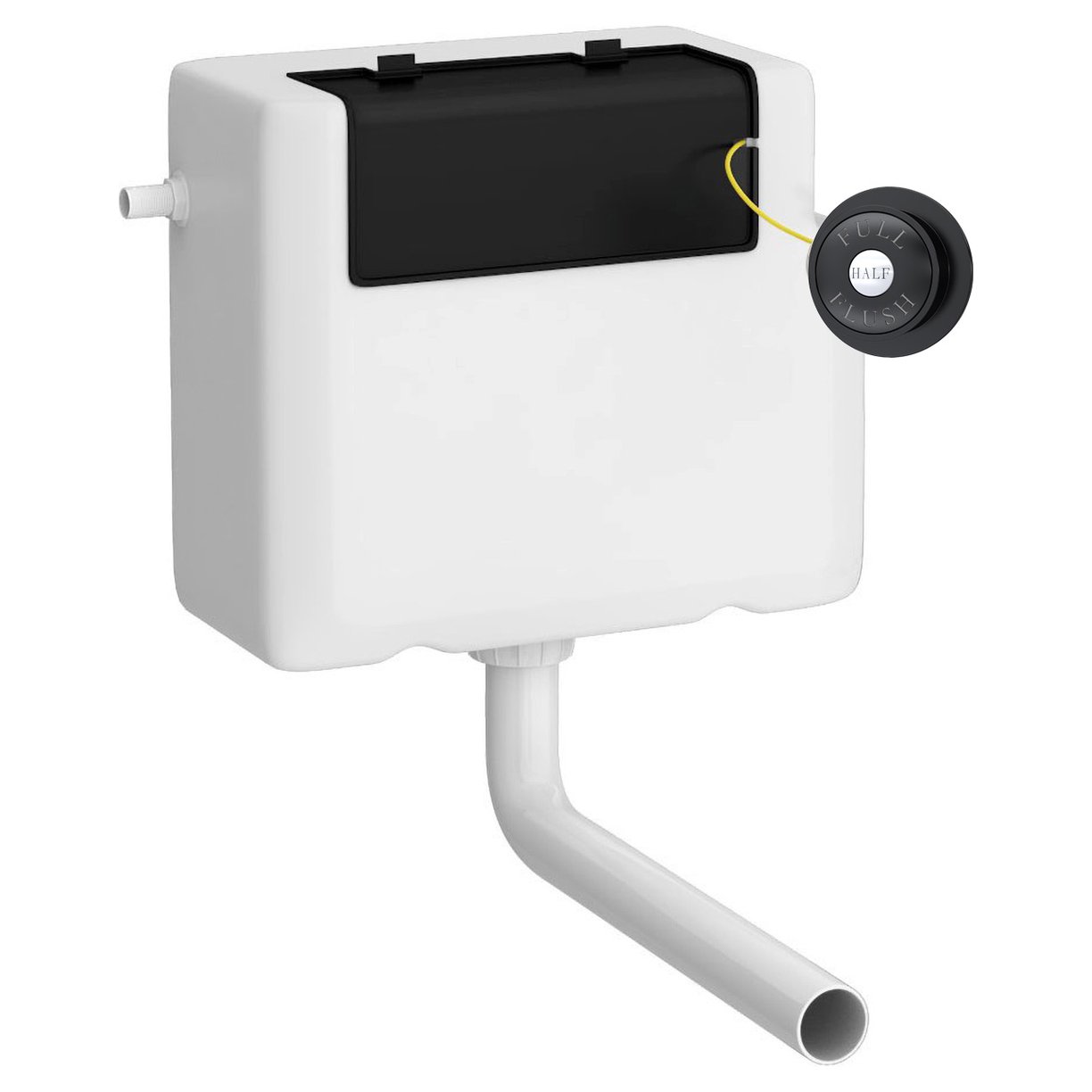 Dual Flush Cistern With Traditional Push Button - Matt Black