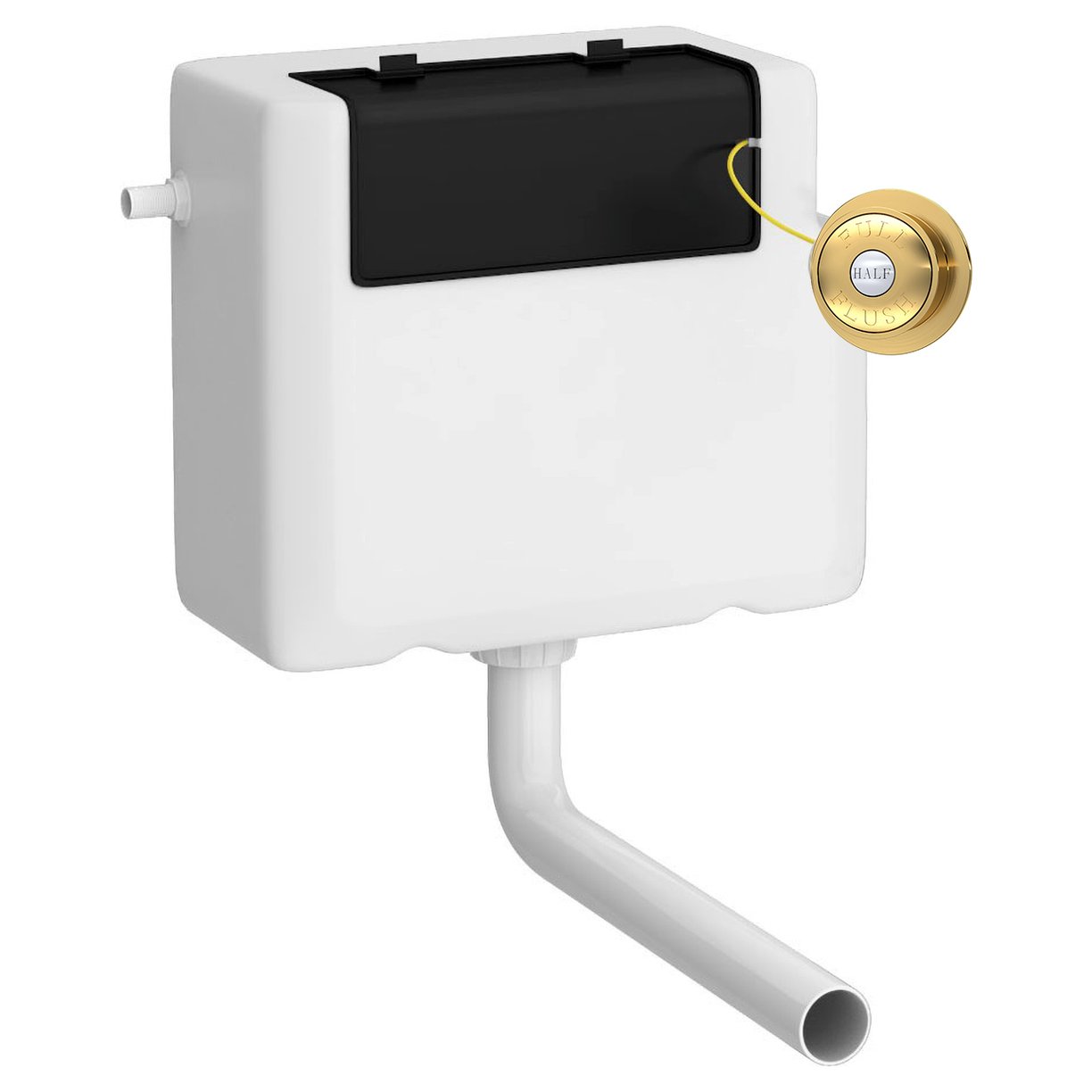 Dual Flush Cistern With Traditional Push Button - Brushed Brass